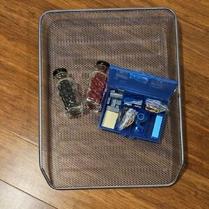 Mesh Desk Organizer Tray - Silver
